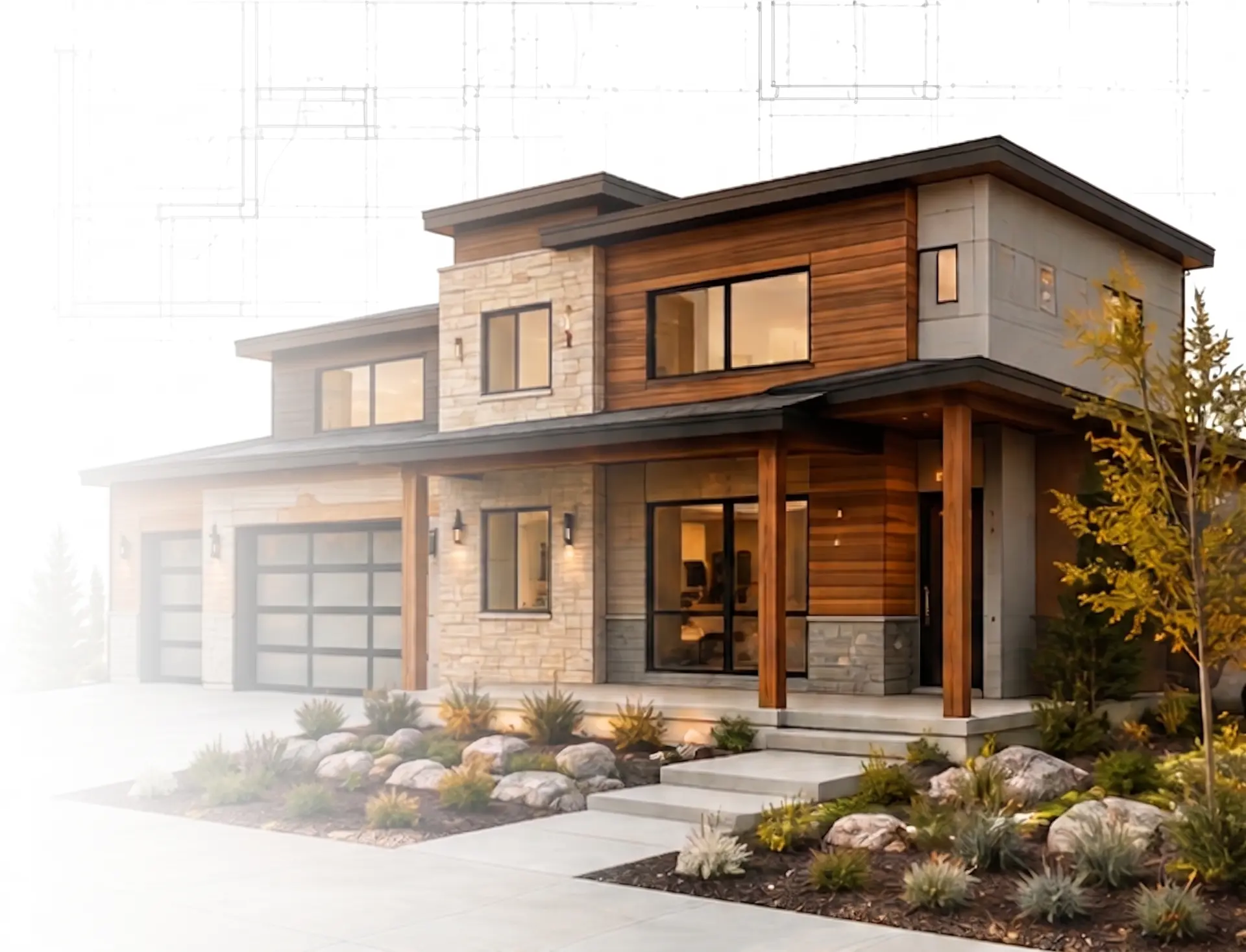 Modern two-story home built with Focus Design Center plans